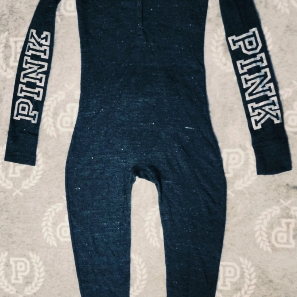 Victoria Secret PINK BLING One Piece Thermal Bodysuit Pajama Long Johns Underlay